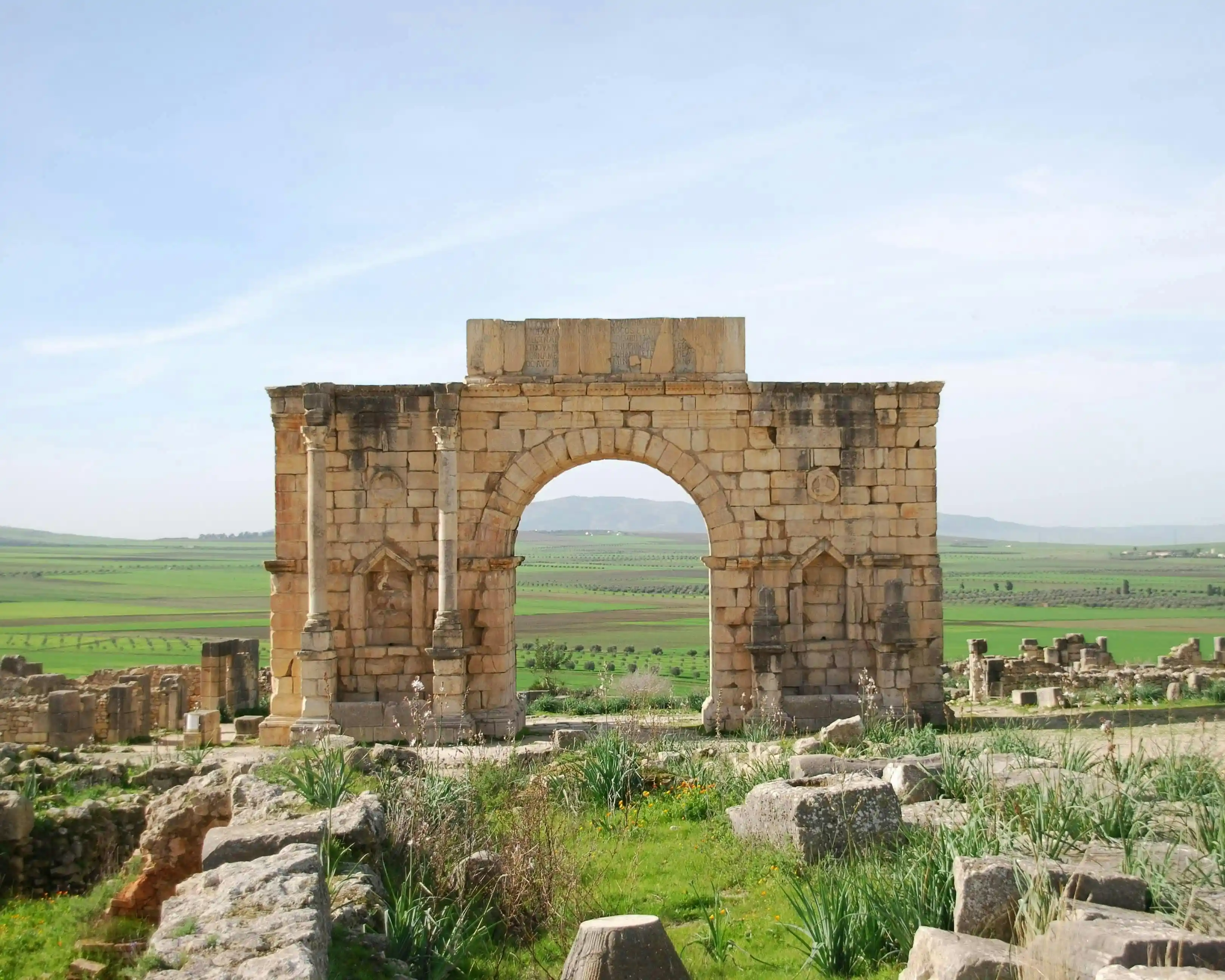 Ancient mosaics and archaeological remains in Volubilis Morocco